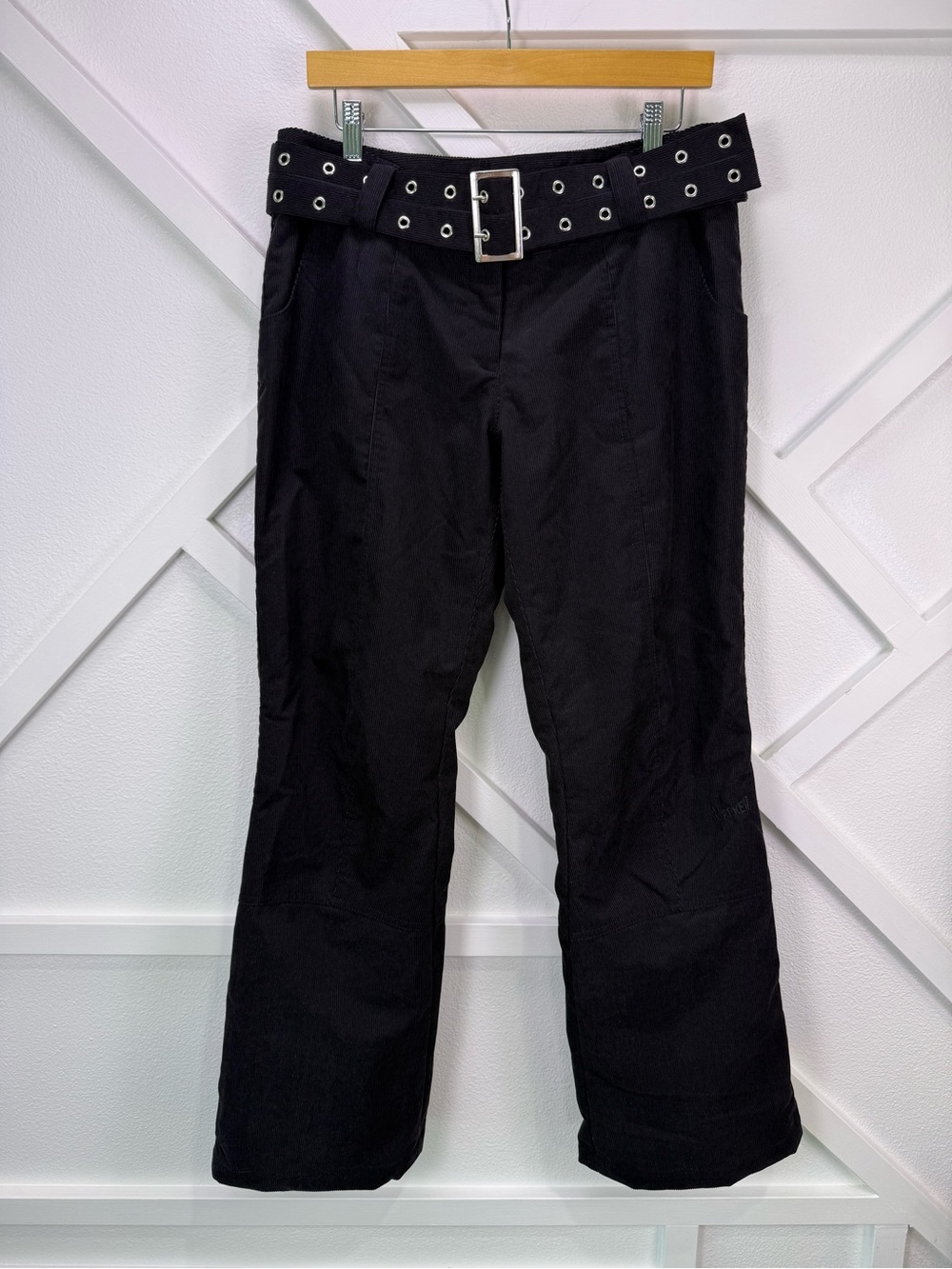Marker Women’s Black Corduroy Insulated Snow Ski Pants Belted Size 12